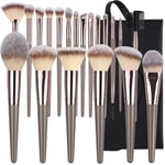 Brown / 1 Set Unisex Makeup Brush With A Black Bag Picture2